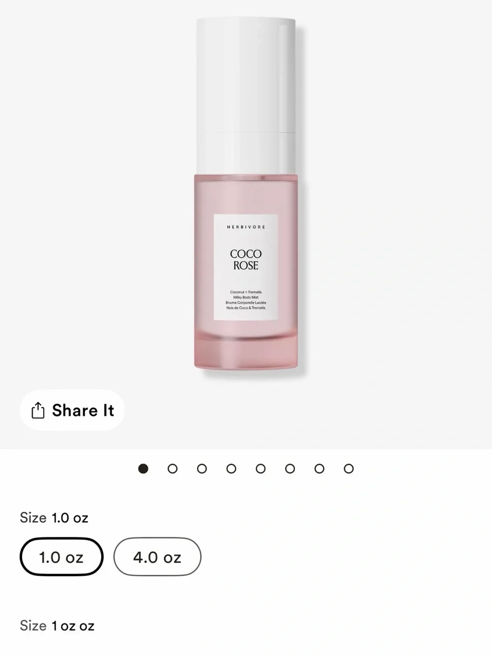 Herbivore Botanicals Coco Rose Facial Oil - Pale Pink & White